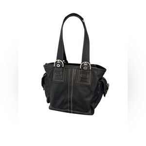 Black Leather Shoulder Bag Coach Tote